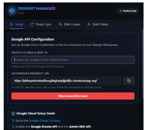 DSI GSuite Extension Manager